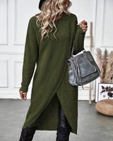 Elowen | Women's Sweater Dress with Asymmetric Wrap Front