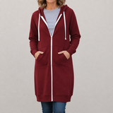 Maya | Cozy Long Zip-Up Hoodie for Women