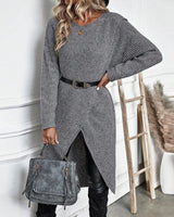 Elowen | Women's Sweater Dress with Asymmetric Wrap Front