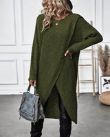 Elowen | Women's Sweater Dress with Asymmetric Wrap Front