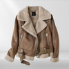 Women's fleece sherpa bomber jacket with zipper – Amira
