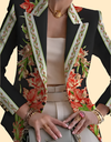Georgia | Elegant Floral-Trim Blazer for Women