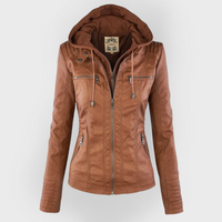 Franci | Elegante giacca in pelle con cappuccio