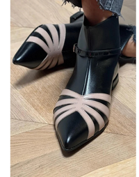 Gloria | Pointed-Toe Geometric Ankle Boots