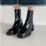 Aria | Women’s Black Ankle Boots with Chunky Block Heel