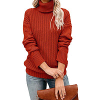 Mila | Women's Chunky Knit Turtleneck Sweater with Waffle Texture