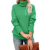 Mila | Women's Chunky Knit Turtleneck Sweater with Waffle Texture