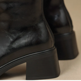 Aria | Women’s Black Ankle Boots with Chunky Block Heel
