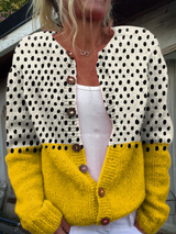 Delia | Sophisticated Color-Block Knit Cardigan
