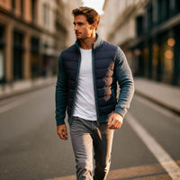 Denzel | Lightweight Quilted Jacket with Knitted Sleeves