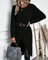 Elowen | Women's Sweater Dress with Asymmetric Wrap Front