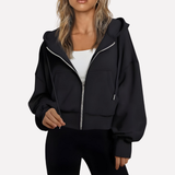 Madison | Women's Cropped Zip-Up Hoodie with Oversized Fit