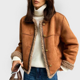 Pia | Cozy Brown Leather Jacket