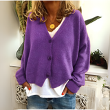 Claire | Women's Relaxed Cardigan with Flattering V-Neck & Button Front