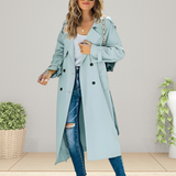 Lucille | Women's Classic Double-Breasted Trench Coat with Turn-Down Collar