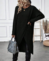 Elowen | Women's Sweater Dress with Asymmetric Wrap Front