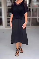 Isla | Elegant Summer Dress with Knitted Top