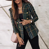 Daria | Double-Breasted Plaid Blazer for Women
