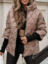 Avery | Women's Quilted Jacket with Hood & Textured Pattern