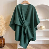 Sienna | Women's Wrap Coat with Draped Shawl Collar & Tie Waist