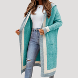 Sasha | Longline Knit Cardigan with Stripe Detail