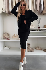 Kendra | Comfortable Midi Dress with Matching Cardigan