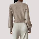 Whitney | Cropped V-Neck Wrap Knit Top