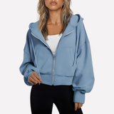 Madison | Women's Cropped Zip-Up Hoodie with Oversized Fit