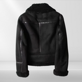 Women's fleece sherpa bomber jacket with zipper – Amira