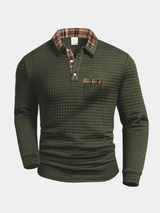 Sebastian | Men's Textured Long-Sleeve Polo Shirt