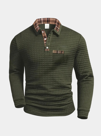 Sebastian | Men's Textured Long-Sleeve Polo Shirt