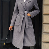 Natalie | Women's Tailored Belted Long Coat