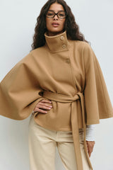 Addison | Women's Elegant Belted Cape Coat