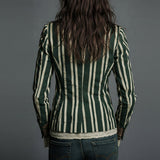 Emma | Bohemian Artisan Mixed-Print Striped Blazer