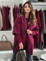 Helena | Elegant Hooded Coat with Waist Belt