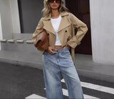 Coco | Cropped Trench Jacket with Classic Lapel Collar