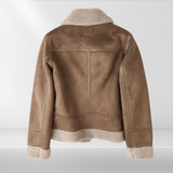 Women's fleece sherpa bomber jacket with zipper – Amira
