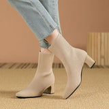 Yara | Fashionable Knitted Heeled Ankle Boots
