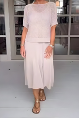 Isla | Elegant Summer Dress with Knitted Top