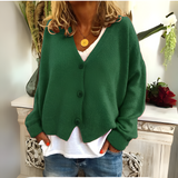 Claire | Women's Relaxed Cardigan with Flattering V-Neck & Button Front