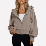 Madison | Women's Cropped Zip-Up Hoodie with Oversized Fit
