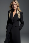 Bianca | Elegant Long Black Trench Coat for Women