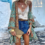Olivia | Women's Boho Printed Open-Front Cardigan with Long Sleeves