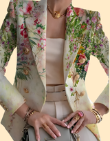 Georgia | Elegant Floral-Trim Blazer for Women