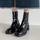 Aria | Women’s Black Ankle Boots with Chunky Block Heel