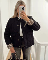 Chloe | Women’s Quilted Jacket with Leopard Lining