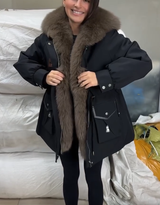 Narella | Elegant Quilted Winter Jacket with Faux Fur Collar
