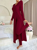 Bella | Casual Knit Dress with Side Slit and Leggings Set