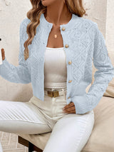 Serena | Women's Textured Diamond-Knit Button Cardigan