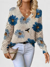 Una | Elegant Floral Pattern Knit Sweater